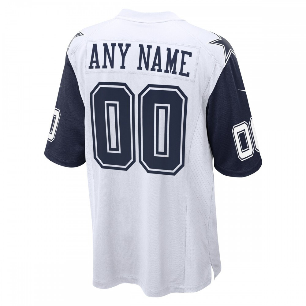 Dallas Cowboys Nike Alternate Custom Game Jersey - White-GridironStore